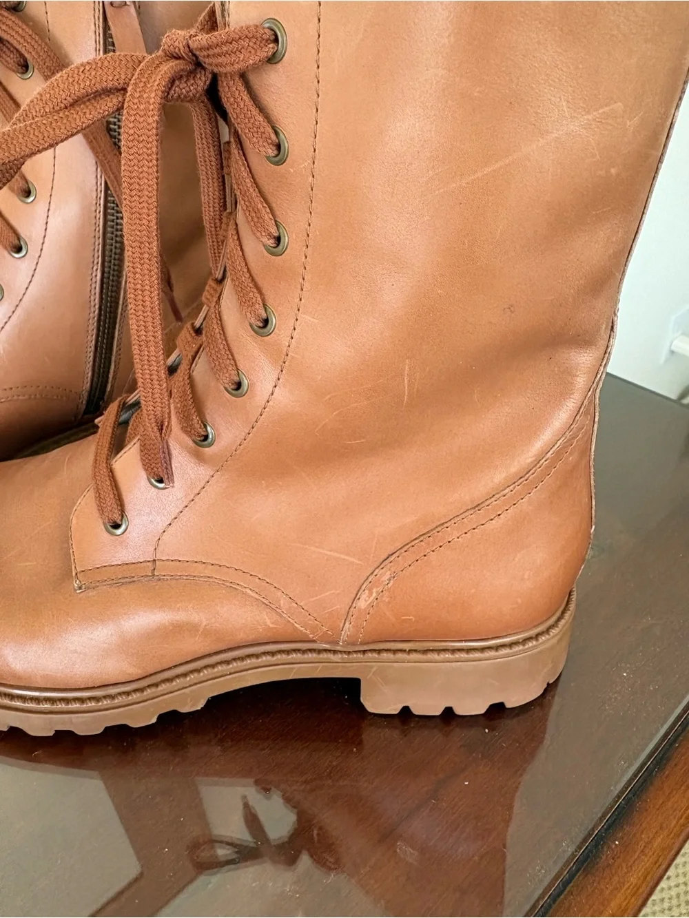 Boden boots NWOB size 41 (9.5) lace up boots lug sole, brown leather